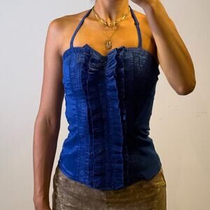 Blue Ruffled Corset